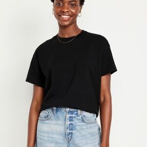 Old Navy Black Boxy Crop T-Shirt